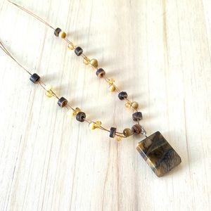 Tigers eye necklace gemstone stone pendant